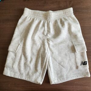 NWOT New Balance Boys Cargo Shorts Size 12 Oatmeal Heather Gray Pockets Athletic